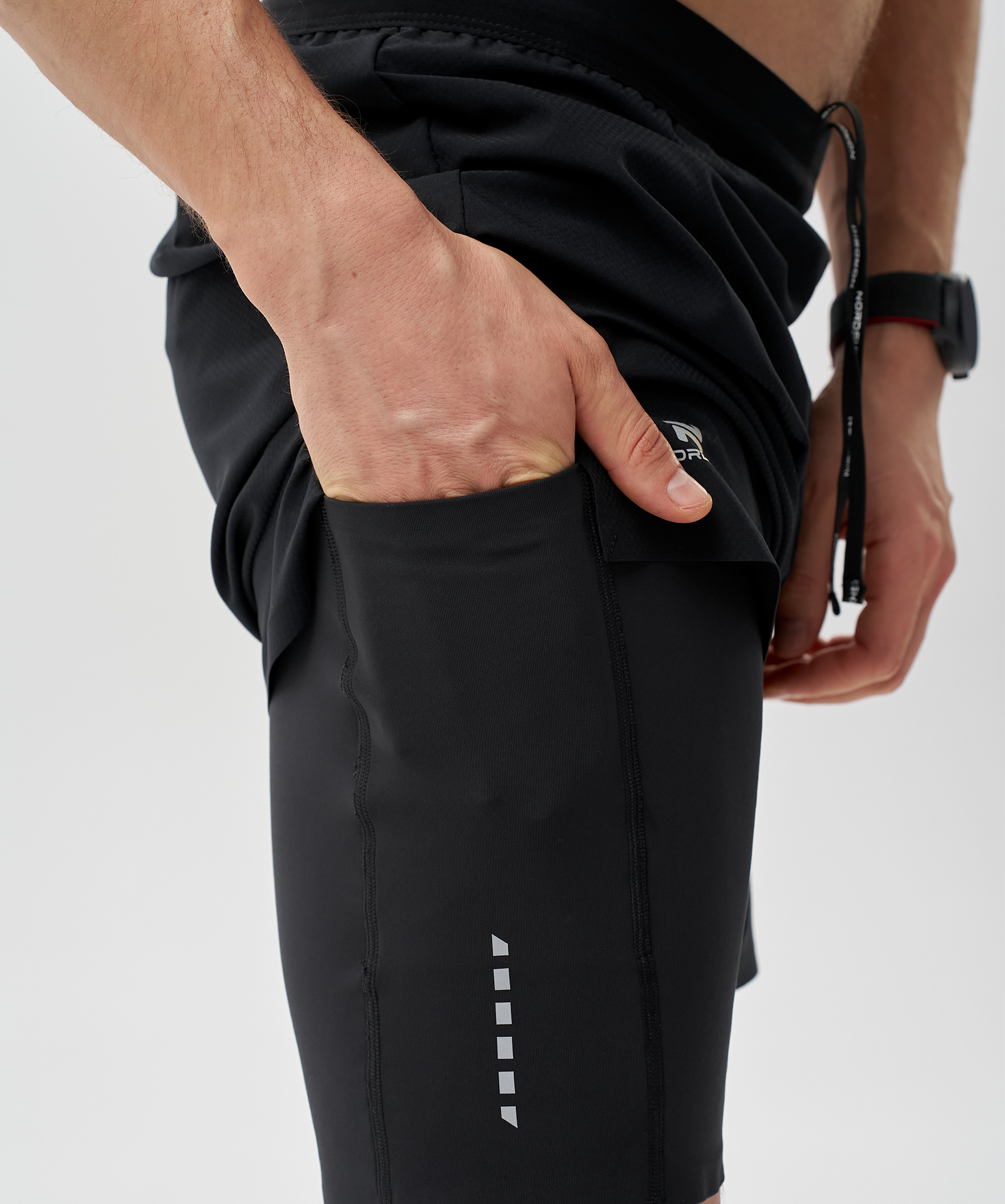 Шорты 2 в 1 Nordski Road Black