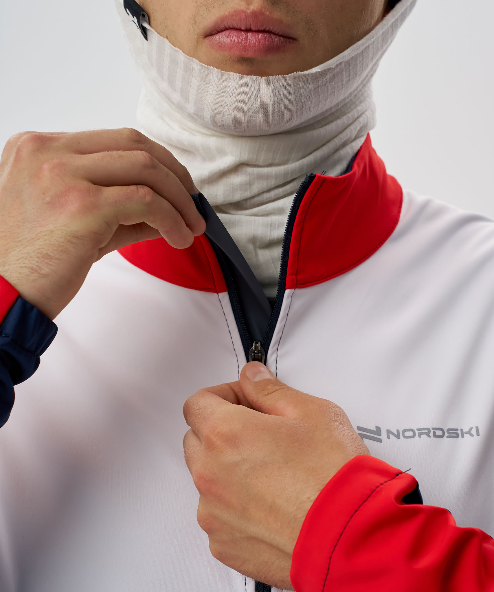 Тренировочная куртка Nordski Pro 2.0 White/Blue/Red